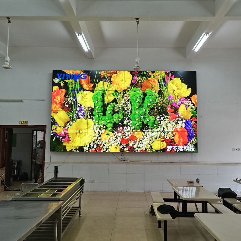 西英助力广东惠州某军旅食堂55寸4X4液晶拼接屏项目